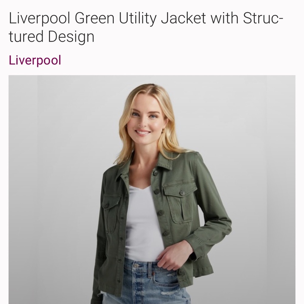 Liverpool Olive Button-Up Jacket - image 1